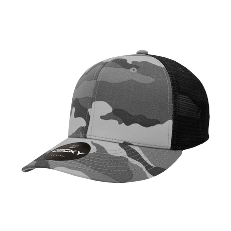 Decky 6 Panel Mid Profile Structured Camo Trucker | Decky 1054 URB/URB/Blk OSFM