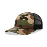 Decky 6 Panel Mid Profile Structured Camo Trucker | Decky 1054 Woodland/Woodland/Black OSFM