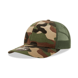 Decky 6 Panel Mid Profile Structured Camo Trucker | Decky 1054 Woodland/Woodland/Olive OSFM