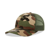 Decky 6 Panel Mid Profile Structured Camo Trucker | Decky 1054 Woodland/Woodland/Olive OSFM