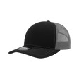 Decky 6 Panel Mid Profile Structured Contra - Stitch Trucker | Decky 6031 Blk/Cha Standard