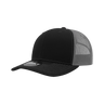 Decky 6 Panel Mid Profile Structured Contra - Stitch Trucker | Decky 6031 Blk/Cha Standard