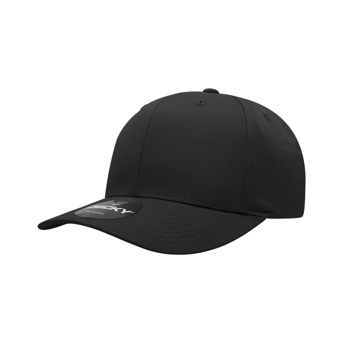 Decky 6 Panel Mid Profile Structured Cotton Blend Cap | Decky 6022 Black Standard