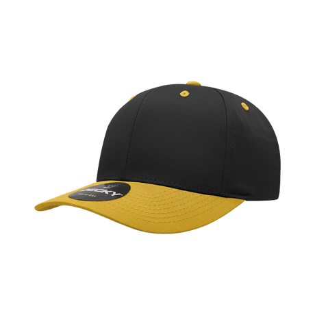 Decky 6 Panel Mid Profile Structured Cotton Blend Cap | Decky 6022 Black/Gold Standard
