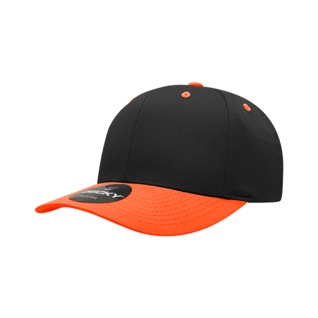 Decky 6 Panel Mid Profile Structured Cotton Blend Cap | Decky 6022 Black/Orange Standard