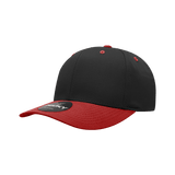 Decky 6 Panel Mid Profile Structured Cotton Blend Cap | Decky 6022 Black/Red Standard