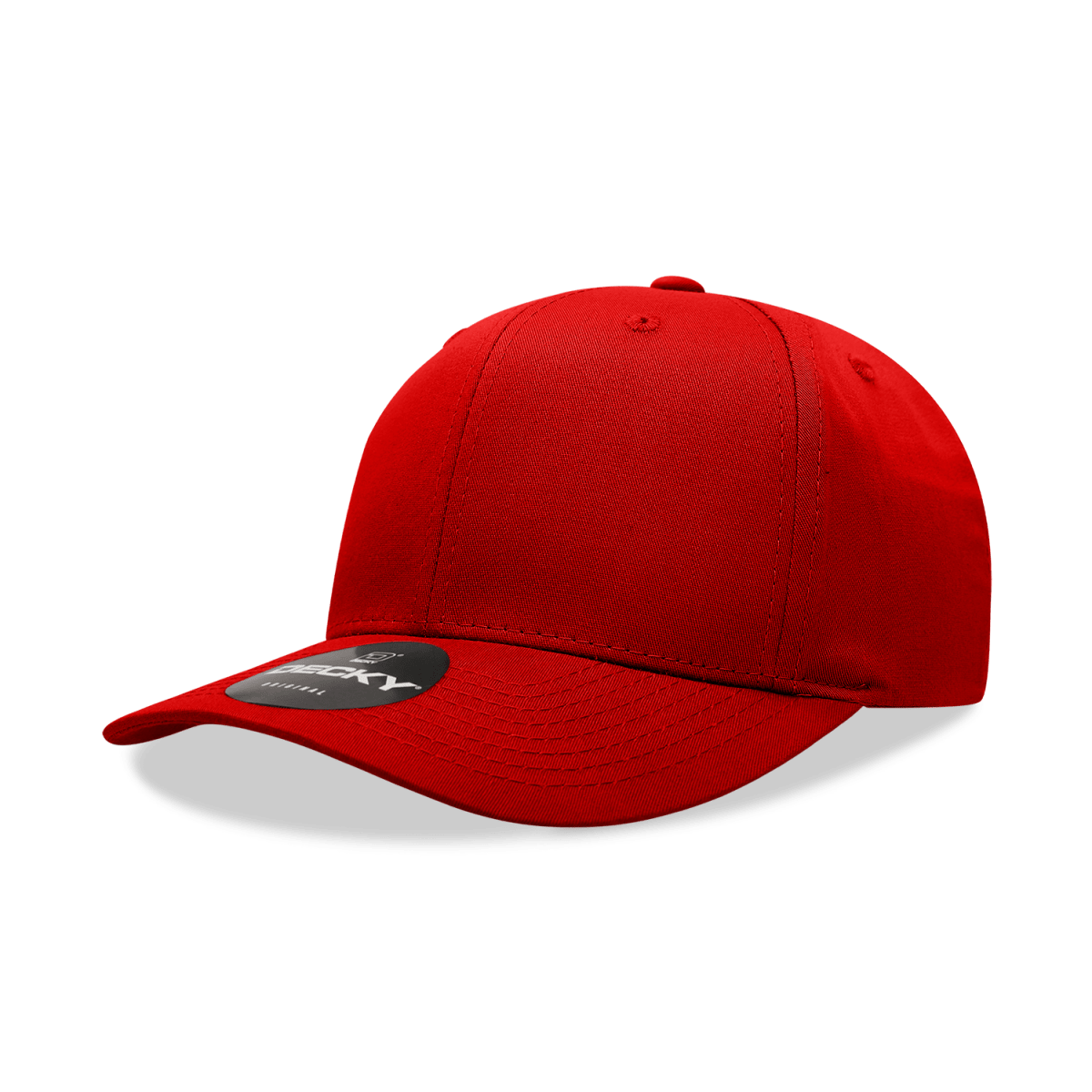 Decky 6 Panel Mid Profile Structured Cotton Blend Cap | Decky 6022 Cardinal Standard