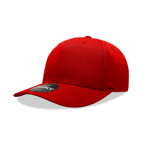 Decky 6 Panel Mid Profile Structured Cotton Blend Cap | Decky 6022 Cardinal Standard