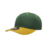Decky 6 Panel Mid Profile Structured Cotton Blend Cap | Decky 6022 Forest/Gold Standard