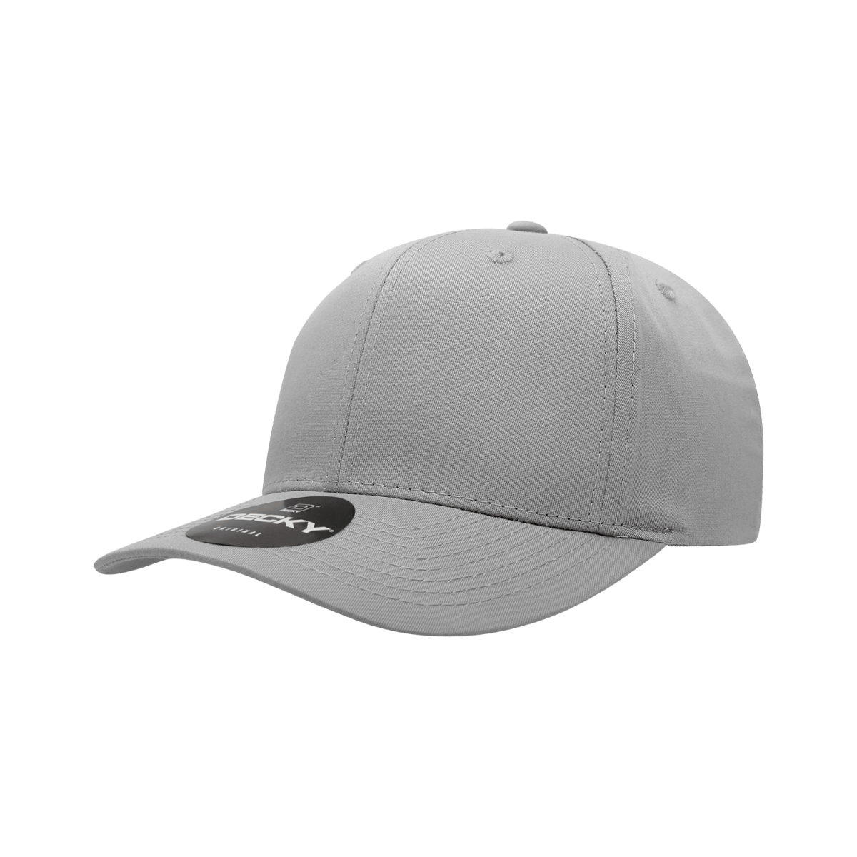 Decky 6 Panel Mid Profile Structured Cotton Blend Cap | Decky 6022 Grey Standard