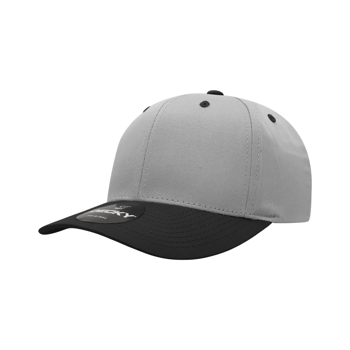 Decky 6 Panel Mid Profile Structured Cotton Blend Cap | Decky 6022 Grey/Black Standard