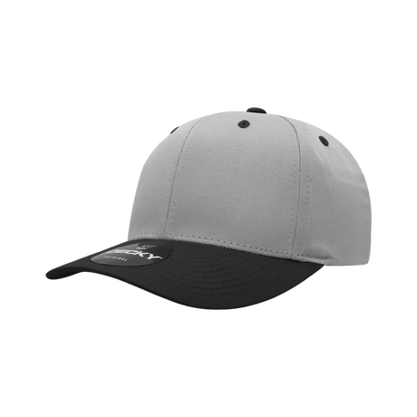 Decky 6 Panel Mid Profile Structured Cotton Blend Cap | Decky 6022 Grey/Black Standard
