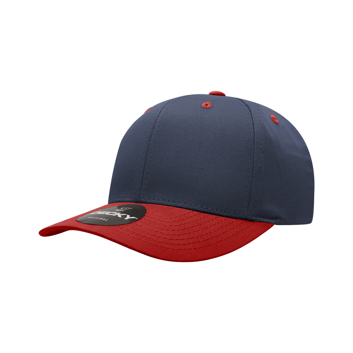 Decky 6 Panel Mid Profile Structured Cotton Blend Cap | Decky 6022 Navy/Gold Standard