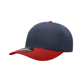 Decky 6 Panel Mid Profile Structured Cotton Blend Cap | Decky 6022 Navy/Gold Standard