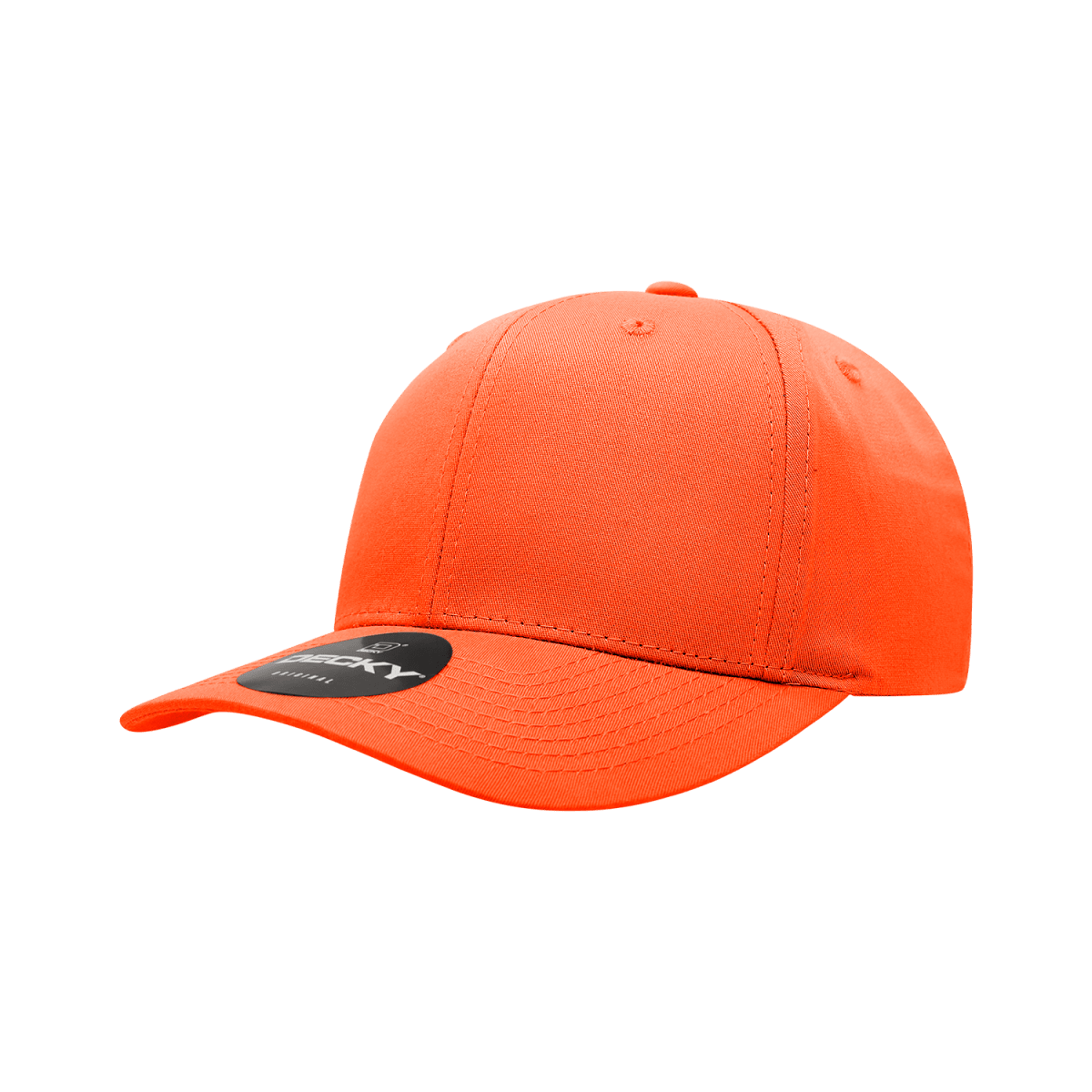 Decky 6 Panel Mid Profile Structured Cotton Blend Cap | Decky 6022 Orange Standard