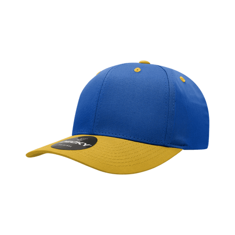 Decky 6 Panel Mid Profile Structured Cotton Blend Cap | Decky 6022 Royal/Gold Standard
