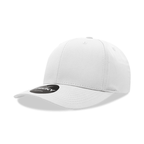 Decky 6 Panel Mid Profile Structured Cotton Blend Cap | Decky 6022 White Standard