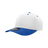 Decky 6 Panel Mid Profile Structured Cotton Blend Cap | Decky 6022 White/Royal Standard