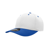 Decky 6 Panel Mid Profile Structured Cotton Blend Cap | Decky 6022 White/Royal Standard