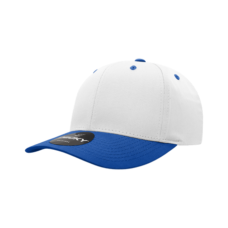 Decky 6 Panel Mid Profile Structured Cotton Blend Cap | Decky 6022 White/Royal Standard