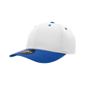 Decky 6 Panel Mid Profile Structured Cotton Blend Cap | Decky 6022 White/Royal Standard