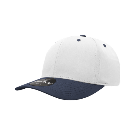 Decky 6 Panel Mid Profile Structured Cotton Blend Cap | Decky 6022 Wht/Nvy Standard