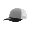 Decky 6 Panel Mid Profile Structured Cotton Blend Trucker | Decky 6021 BLACK/GREY/WHITE Standard