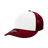 Decky 6 Panel Mid Profile Structured Cotton Trucker | Decky 4006 Cardinal/White/Cardinal OSFM