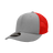 Decky 6 Panel Mid Profile Structured Cotton Trucker | Decky 4006 Grey /Red OSFM