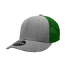 Decky 6 Panel Mid Profile Structured Cotton Trucker | Decky 4006 Heather Grey/Forest OSFM