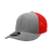 Decky 6 Panel Mid Profile Structured Cotton Trucker | Decky 4006 Heather Grey/Red OSFM
