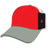 Decky 6 Panel Mid Profile Structured Cotton Trucker | Decky 4006 Heather Grey/Red/White OSFM