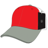 Decky 6 Panel Mid Profile Structured Cotton Trucker | Decky 4006 Heather Grey/Red/White OSFM