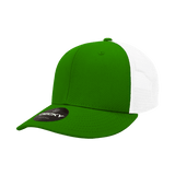 Decky 6 Panel Mid Profile Structured Cotton Trucker | Decky 4006 Kelly/White OSFM