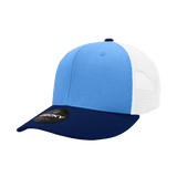 Decky 6 Panel Mid Profile Structured Cotton Trucker | Decky 4006 Navy/Sky/White OSFM
