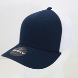 Decky 6 Panel Mid Profile Structured Cotton Trucker | Decky 4006 Navy/White OSFM