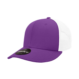 Decky 6 Panel Mid Profile Structured Cotton Trucker | Decky 4006 Purple/White OSFM