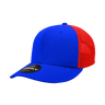 Decky 6 Panel Mid Profile Structured Cotton Trucker | Decky 4006 Royal/Red OSFM