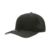 Decky 6 Panel Mid Profile Structured Perforated Performance Cap | Decky 6227 Black Black Hats