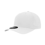 Decky 6 Panel Mid Profile Structured Perforated Performance Cap | Decky 6227 White White Hats