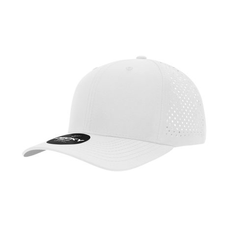 Decky 6 Panel Mid Profile Structured Perforated Performance Cap | Decky 6227 White White Hats