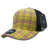 Decky 6 Panel Mid Profile Structured Plaid Trucker | Decky 6018 6018 - 105 OSFM