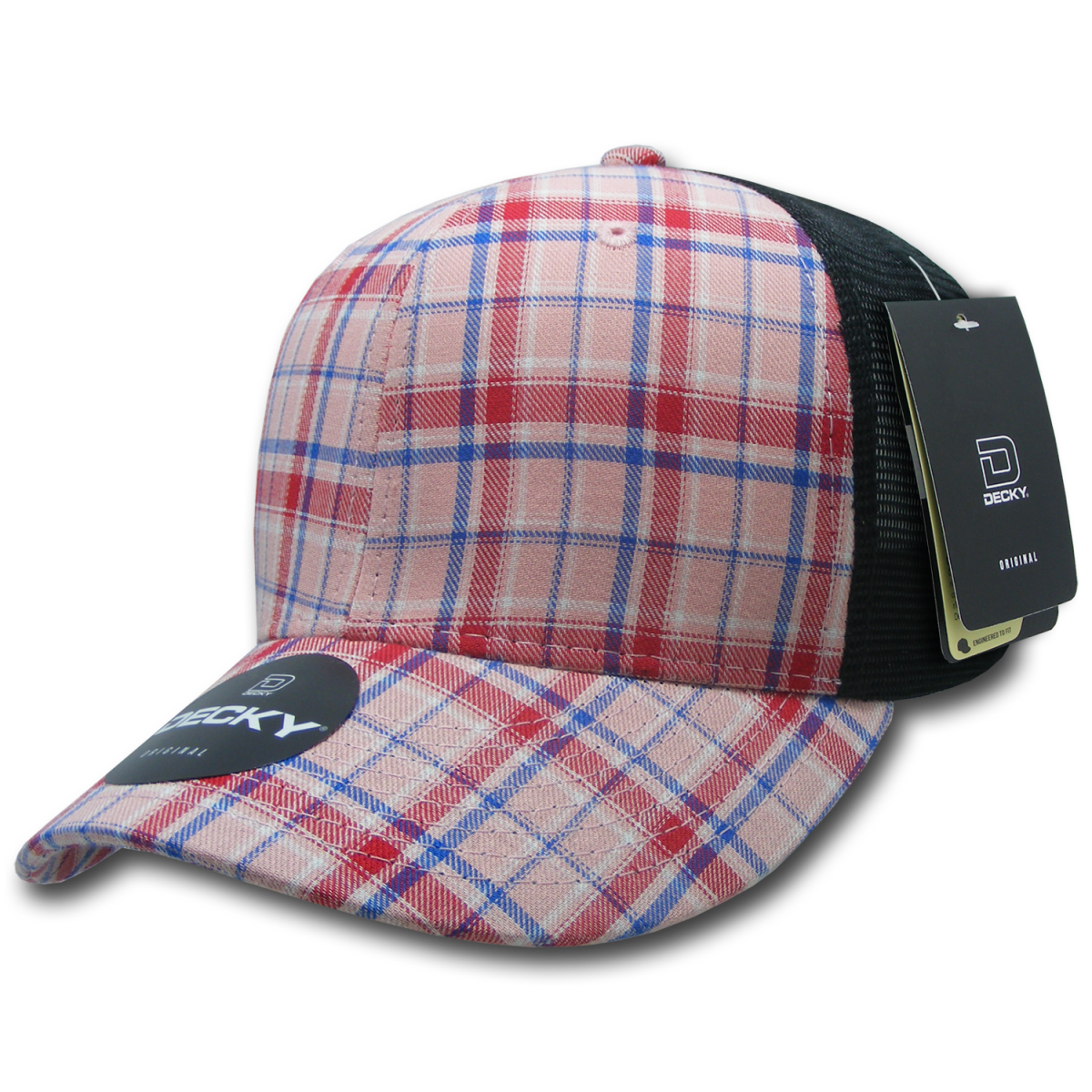 Decky 6 Panel Mid Profile Structured Plaid Trucker | Decky 6018 6018 - 106 OSFM