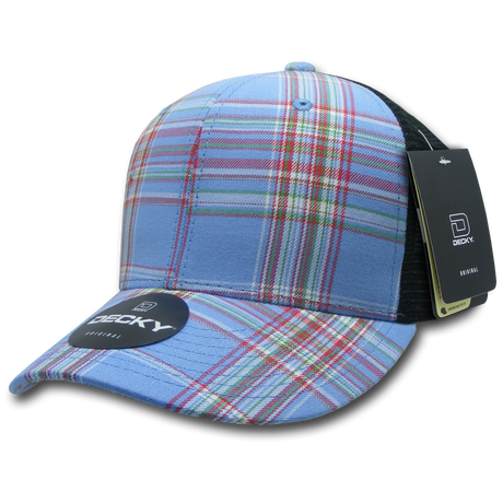 Decky 6 Panel Mid Profile Structured Plaid Trucker | Decky 6018 6018 - 112 OSFM