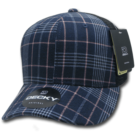 Decky 6 Panel Mid Profile Structured Plaid Trucker | Decky 6018 6018 - 123 OSFM