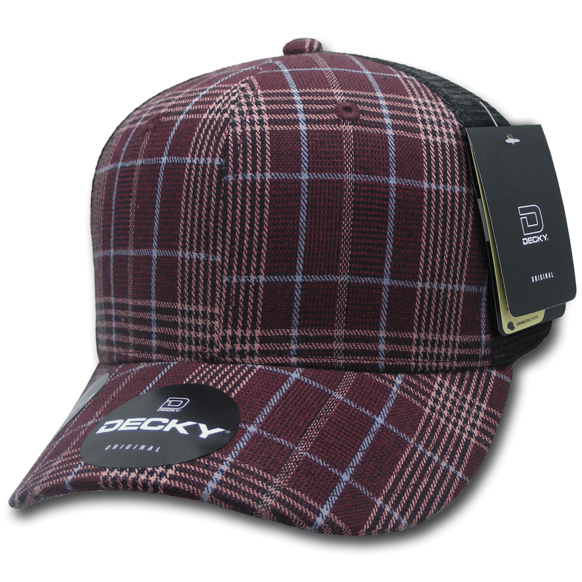 Decky 6 Panel Mid Profile Structured Plaid Trucker | Decky 6018 6018 - 125 OSFM