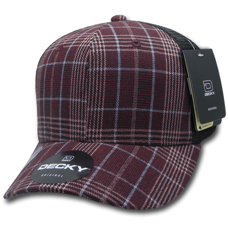 Decky 6 Panel Mid Profile Structured Plaid Trucker | Decky 6018 6018 - 125 OSFM