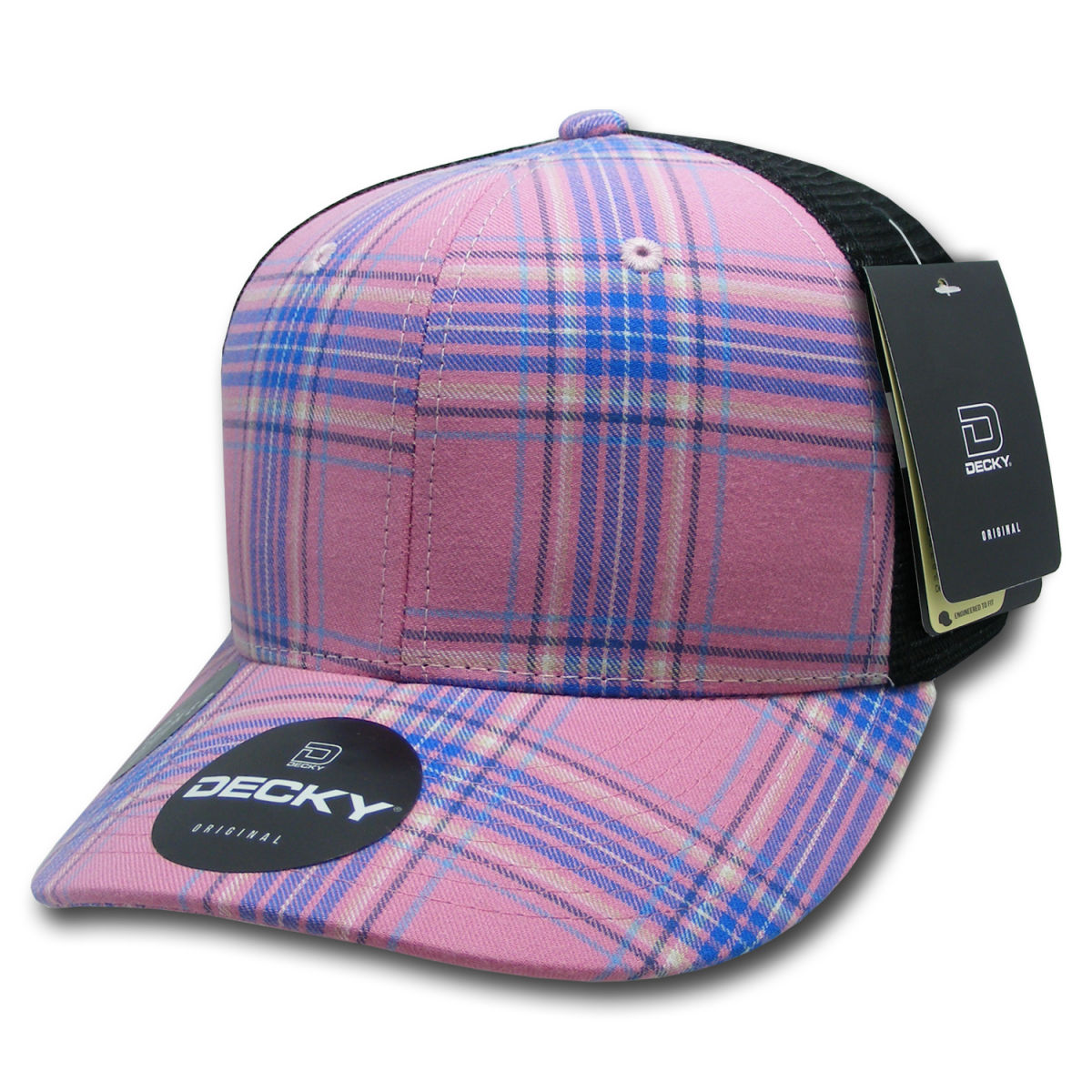 Decky 6 Panel Mid Profile Structured Plaid Trucker | Decky 6018 6018 - 178 OSFM