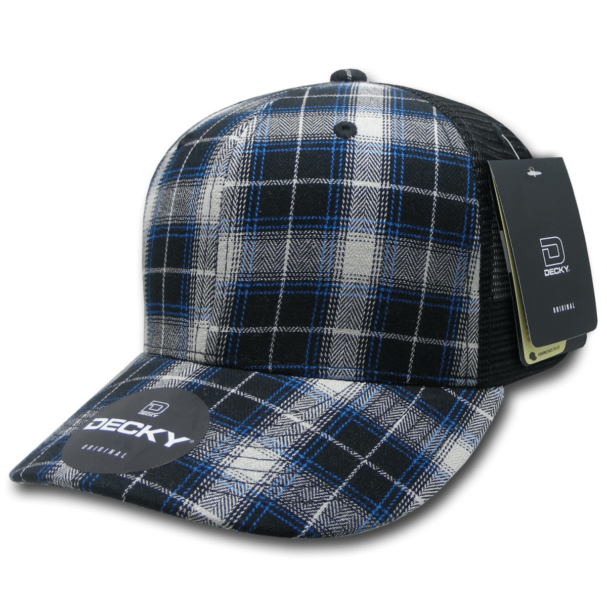 Decky 6 Panel Mid Profile Structured Plaid Trucker | Decky 6018 6018 - 212 OSFM
