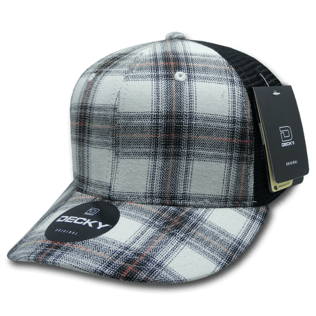 Decky 6 Panel Mid Profile Structured Plaid Trucker | Decky 6018 6018 - 215 OSFM
